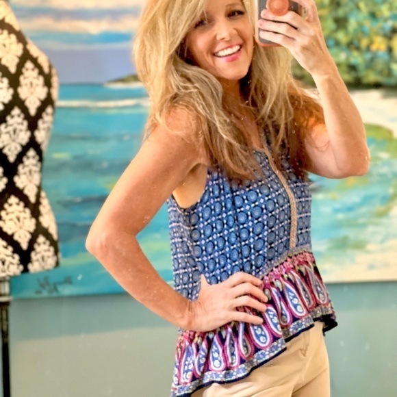 ⭐️Patrons of Peace, Fabulous Summer Top, Easy Wear and Care, Excellent Quality,S - Picture 1 of 10